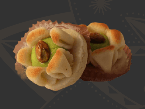 Hand-Sculpted Rose with Whole Pistachio
